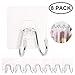 Lefree Wall Hooks Adhesive Hooks of 8 Pack Transparent Reusable Seamless Waterproof and Oilproof,Bathroom Kitchen Heavy Duty Self Adhesive Hooks