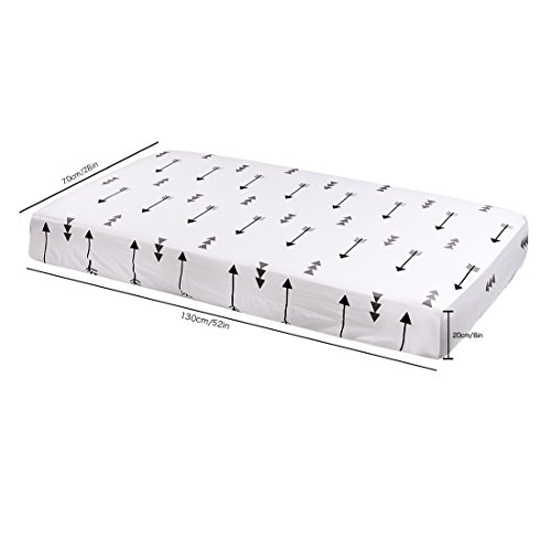 Kyapoo Crib Sheets 100% Organic Cotton Arrows Unisex Bedding Style For Toddler Girl & Boy - Baby Bed Mattress Protector - Jersey Cotton crib Mattress Covers Hypoallergenic Breathable 52"x28"