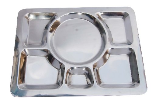 Rectangle indian-tiffin thali plate stainless steel, 6 …