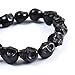 Black Skeleton Bracelet, Tiny Skull Bracelet, Skull Orange Bracelet (B0215-Black)