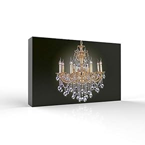 Canvas Wall Art - Crystal Chandelier Shining for Bedroom - Modern Home Art Stretched and Framed Ready to Hang - 12x18 inches