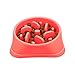 HSpet-HOME Dog Bowls Slow Feeder Fun Interactive Anti-Choke Pet Bowl Non-Slip Drink Water Bowl Healthy Food Bowl Bloat Stop Happy Foraging Bowl (Red)