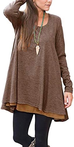 Long Sleeve Chiffon Hem Blouse Layered 