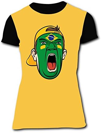Womens 3D Printed Soccer Fans 2018 Brazil Team Flag Face T Shirts Summer Casual Cool Top Tees