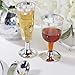 50 PACK Silver Plastic Wine Cups, Disposable Wine Glasses with Silver Rim 6 Oz, Ideal for Party, Wedding, Celebration