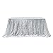 PartyDelight Silver Sequin Tablecloth Rectangle 60x120 Shimmer Table Cloths Sparkle Glitter Decorations