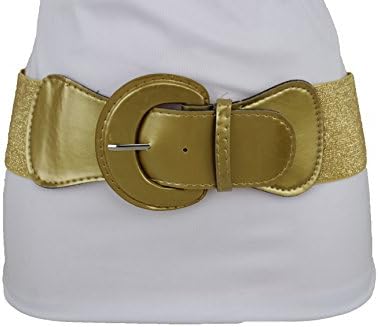 TrendyFashionJewelryTFJ Gold Fashion Elastic Waistband Wide Belt