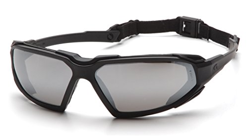 Pyramex Highlander Safety Eyewear, Silver Mirror Anti-Fog Lens With Black Frame