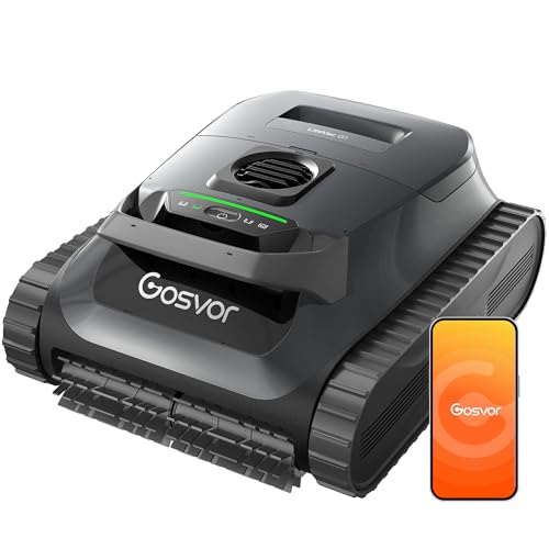 (2026 New) Gosvor Pool Vacuum Robot LiteVac G1, Wall & Waterline & Platform, 15.2 lbs Ultra-Lightweight, Up to 200-Min Runtime, Double Filtration, Smart Navigation & App, for Pools up to 2153 sq.ft