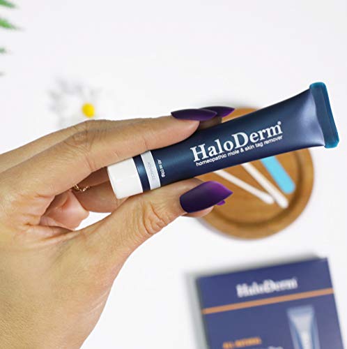 HaloDerm Advanced Skin Tag Remover & Mole Remover - All Natural Skin Tag Cream - Remove up to 10 Skin Tags (FAST Results In As Little As 3-5 Applications) - Industry Leading Safe & Effective Formula -