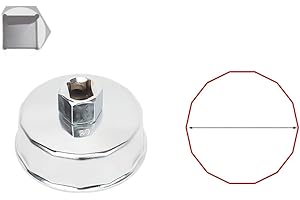 Oil Filter Removal Wrench with Reinforced Design, 1/2 Inch Square Drive, and Anti for Extended Tool Life (66-67mm/14P)