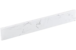 EQLOO 30 in. W x 4 in. H Engineered Stone Backsplash for Bathroom Vanity Sink Top in Carrara White