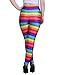 HDE Trendy Design Workout Leggings - Fun Fashion Graphic Printed Cute Patterns Rainbow Stripes - L
