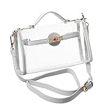 Yocatech Transparent Crossbody Bags Clear Messenger Bags for Women NFL Stadium Approved，Adjustable Strap (Grey)
