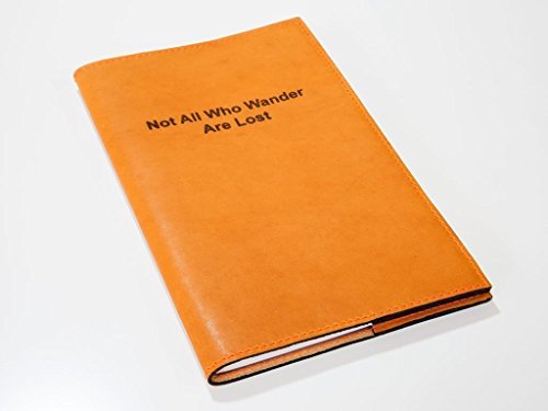 Personalized Leather Journal Cover for Moleskine Cahier Journal - Free Engraving Journal in Essex Wheat Horween Leather with Orange Stitching, Custom Quote Initials or Name, Handmade in USA