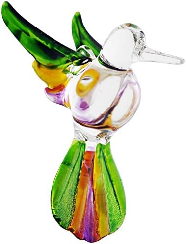Crystal Castle Glass Hanging Hummingbird Figurine Multi Color (Green)