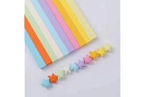 LOGFAADCOI 1080 Sheets Origami Stars Paper, Ombre color, lucky star origami art, colorful star origami for paper art, crafts, double sided origami colorful paper strips (AMZ Macaron 10color)