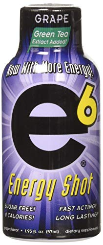 e6 Energy Shot Grape Flavor, Pack of 12