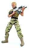 World Peacekeepers Army Men Action Figures: 30-Pt. Full-Motion 12-Inch Army Toys w/ Ninja Grip, AKS-74 Military Rifle, Pistol Attachment & Scope (Tan Edition)
