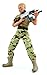 World Peacekeepers Army Men Action Figures: 30-Pt. Full-Motion 12-Inch Army Toys w/ Ninja Grip, AKS-74 Military Rifle, Pistol Attachment & Scope (Tan Edition)