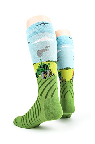Foot Traffic, Men's Special Interest Socks, Tractor (Shoe Sizes 7-12)