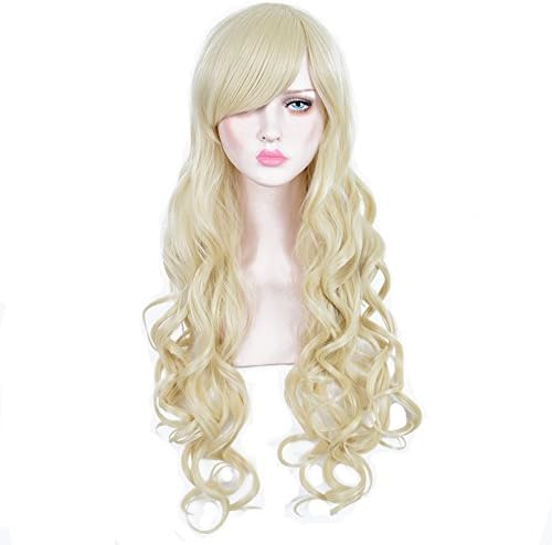 CosHouse Women Sexy Long Wavy Wigs Light Blonde Cos Hair for Theme Party 31 inches