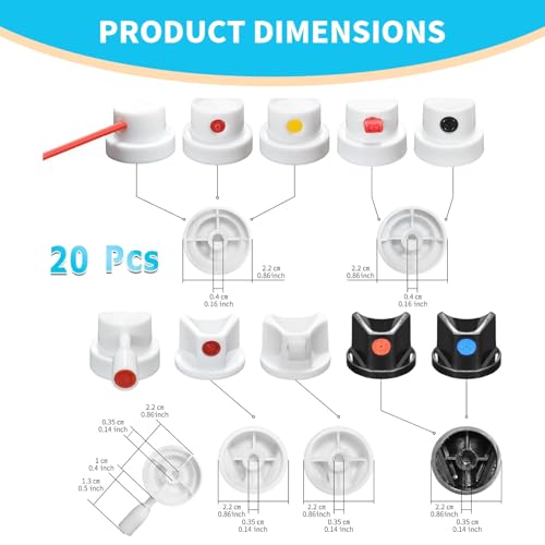 20 Pcs Spray Can Nozzle Kit Assorted Caps and Tips photo 8