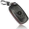 FOAMO autosleutelhoes compatibel met BMW 3-4 toetsen (alleen Keyless-Go) – lederen beschermhoes cover sleutelhoes in…