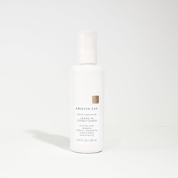 KRISTIN ESS HAIR HYDRATING SALON LEAVE IN CONDITIONER SPRAY FOR STRENGTH + SHINE – LIGHTWEIGHT ANTI FRIZZ DETANGLER FOR WOMEN – SULFATE FREE + COLOR SAFE – CASTOR OIL MOISTURE BOND REPAIR SPRAY