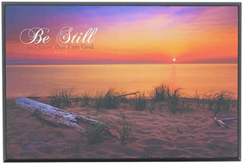 Heartwood Hollow 9" Wood Plaque "Be Still and Know that I am God" Sunset Print