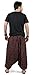 Boho Hippie Mens Womens Cotton Handmade Harem Pants with Side Pockets - Spiral Design (Brown)