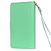 iPhone 5s Case,iPhone SE Case,iPhone 5 Case,by Ailun,Two-in-One PU Leather Wallet Case,Magnetic Detachable TPU Back Cover&Multiple Card Slots Cash Compartment,Wrist Strap[Mint Green]