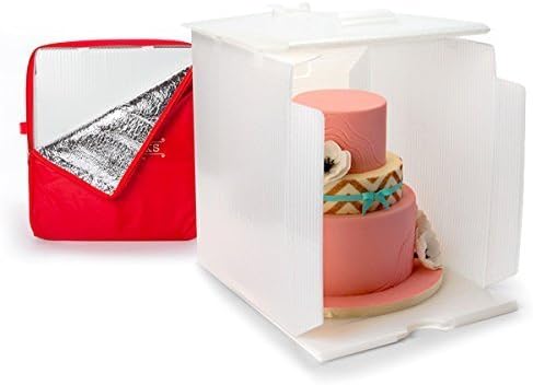 Innovative Sugarworks Small Cake Porter with Insulated Cover and Cake Carrier, 14 x 14 x 16, White by Innovative Sugarworks
