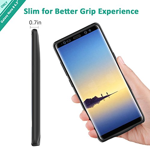 Galaxy Note 8 Battery Case, Stoon 5500mAh Portable Charger Case Rechargeable Extended Battery Pack Protective Backup Charging Case Cover for Samsung Galaxy Note 8(6.3Inch) (Black)