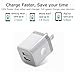 USB Wall Charger, BEST4ONE 6-Pack 2.1A/5V Dual Port USB Plug Power Adapter Charging Block for iPhone X 8/7/6 Plus SE/5S, Samsung, LG, Moto, Android Phone -White