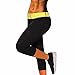 FITTOO Neoprene Sauna Sweat Hot Slimming Suit Thermo Pants Leggings Capri Black & Yellow(3XL)