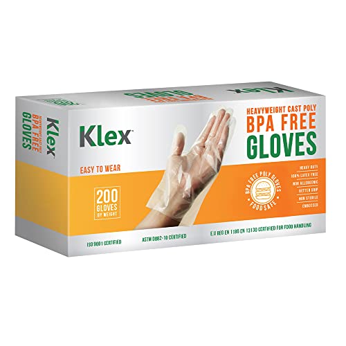 (1000) KLEX 1000 BPA Free Disposable Heavyweight Cast Poly CPE Gloves