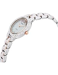Seiko Tressia Solar 26 diamantes Rose Oro Tono Mop Dial Mujer reloj sup327