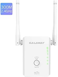 Galaway 300Mbps Mini WiFi Range Extender/Wireless Repeater/Internet Signal Booster with External Antennas, Extends WiFi to Smart Home&Alexa Devices Repeater