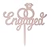 Engaged Cake Topper- Engagement Wedding Party Decorations (Rose Gold)