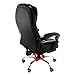 Happybuy Executive Office Chair with Footrest, Black, PU Leather, Ergonomic, High Back, Swivel, 140kg Weight Limit