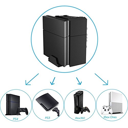 Anrain PS4 / PS4 Slim / PS4 Pro Vertical Stand Cooling Fan with Game Storage Tower - Thumbnail 5