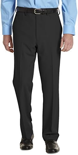 Gold Series by Dxl Big and Tall Continuous Comfort Performance Plus Flat-Front Pants, Black 50 X 28