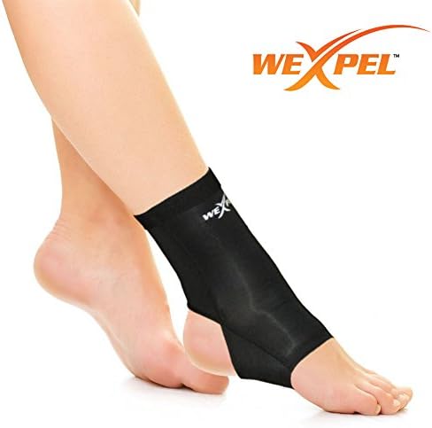 Wexpel™ Copper Infused Ankle Compression Sleeve - Relieve and Heal Sprained Ankles, Stiff, Strained, Sore and Aching Joints in Your Foot - X-Large