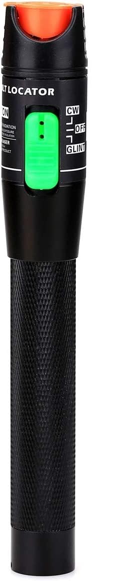 FIBAsource 30KM Fiber Optic Visual Fault Locator VFL Tester – 30mW Red Laser, 650nm, Cable Break Detector for FC/SC/ST/LC, Includes Pouch & Ceramic Core