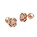 Rose Gold Tone Rose Screwback Girls Earrings