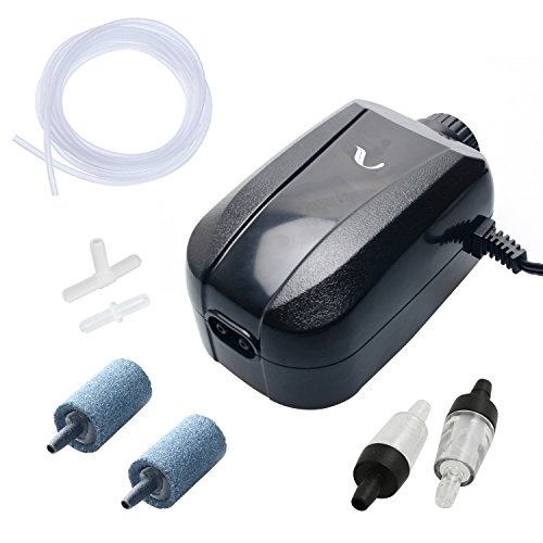 Pawfly adjustable air pump aquarium 4 lpm 2 outlets oxy…