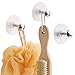 InterDesign Gia Bathroom Shower Plastic Suction Cup Hooks for Loofah, Washcloth, Brush - Pack of 3, Chrome