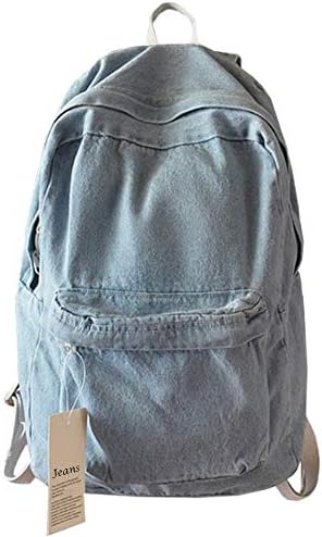 College School Denim Backpack Student Laptop Backpack for School for Teenage
