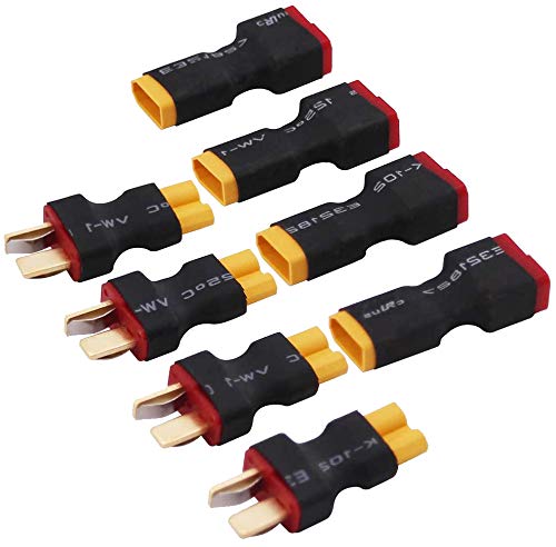 Yiqigou 4 Pairs No Wires XT30 Male Female Plug Connector to Deans Style T-Plug Male Female Connector Conversion Adapter for Battery